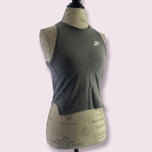 Nike Gray Cropped Tank Top Extra Small XS